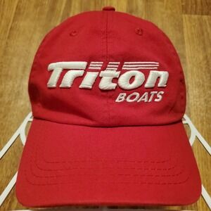 Triton Boats Hat Cap Adult‎ Strapback Red Fishing Embroidered Logo